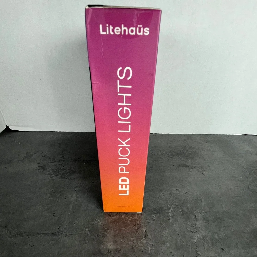 Litehaus 3 Pack LED Puck Lights Multicolor White LED Wireless Remote Battery Pwr